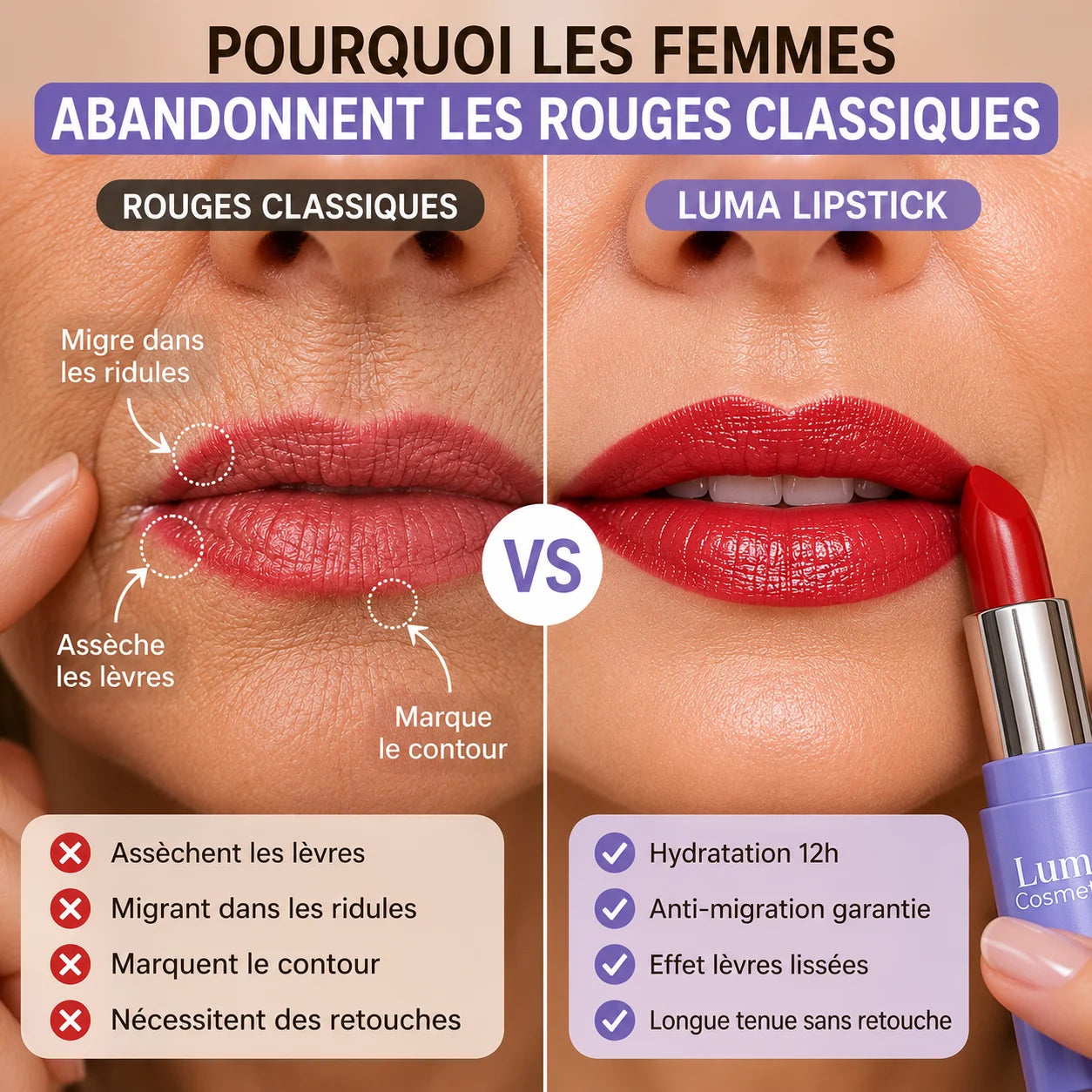 Le rouge à lèvres qui sublime les lèvres après 50 ans