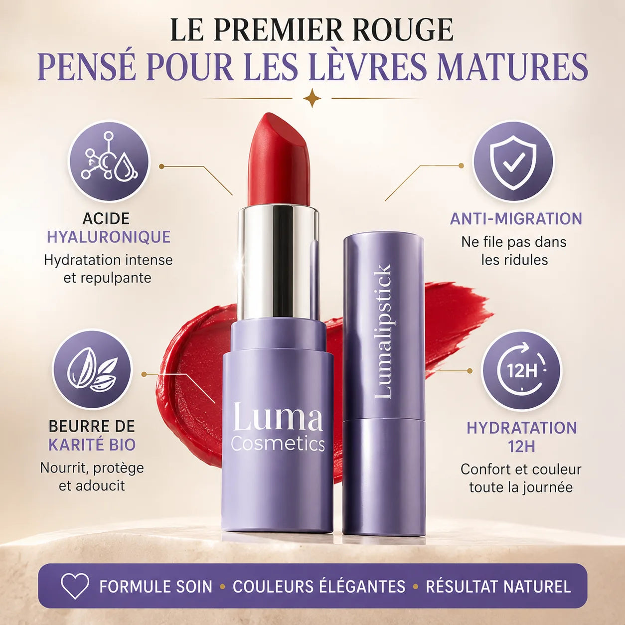 Le rouge à lèvres qui sublime les lèvres après 50 ans
