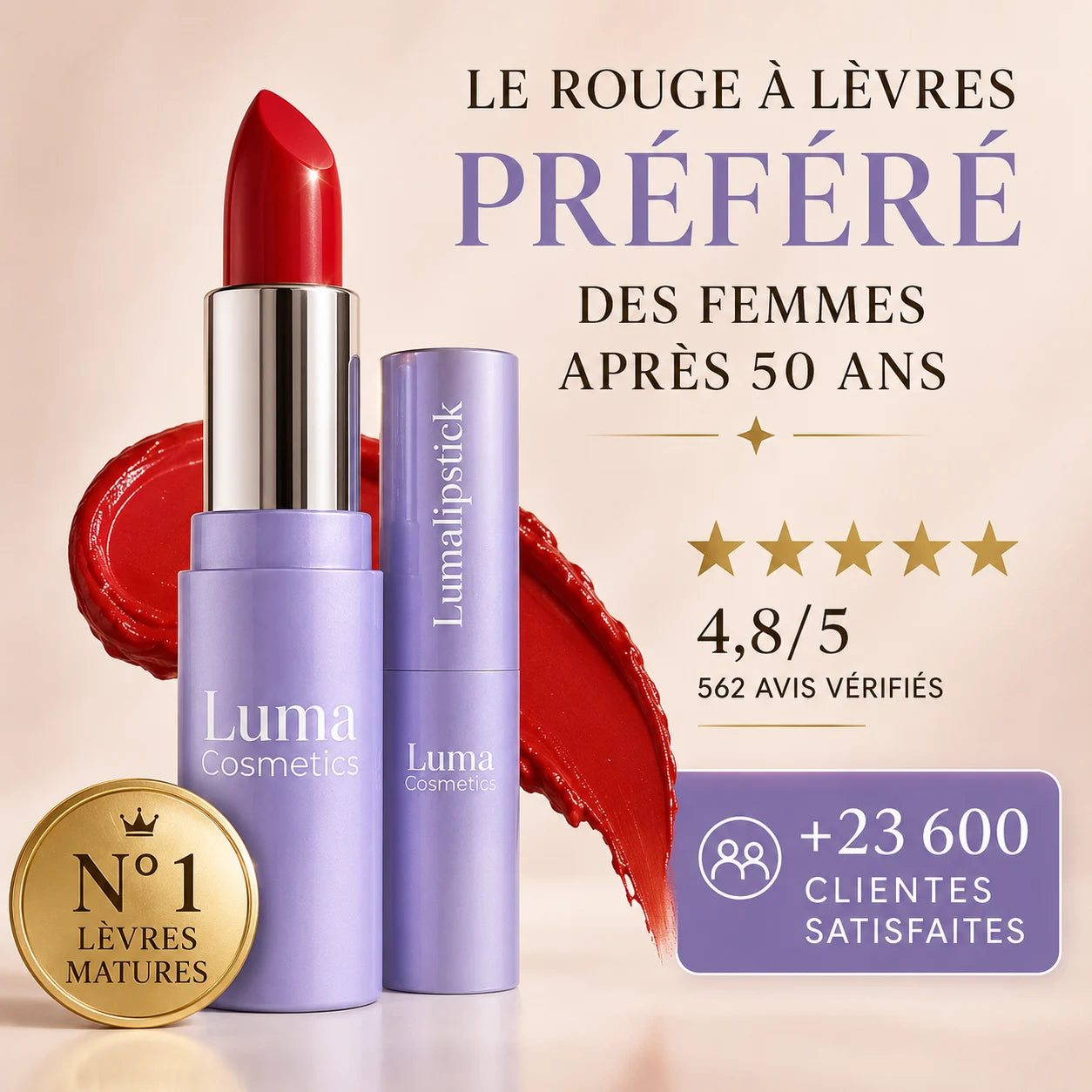 Le rouge à lèvres qui sublime les lèvres après 50 ans