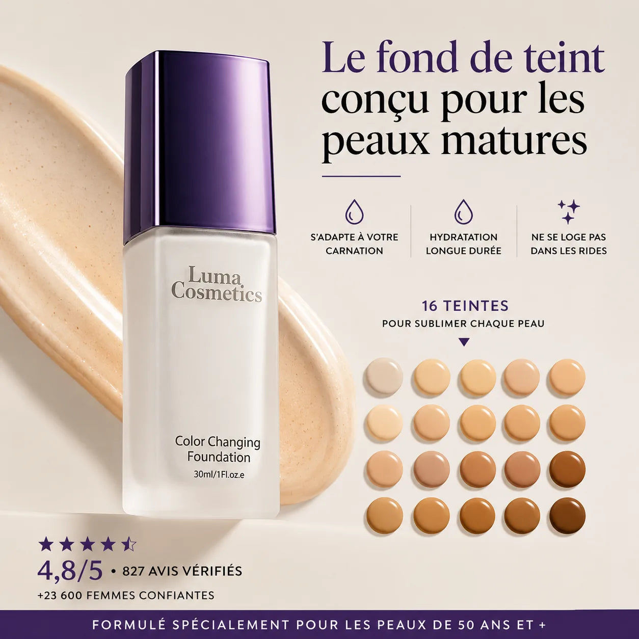 Le fond de teint conçu pour les peaux matures