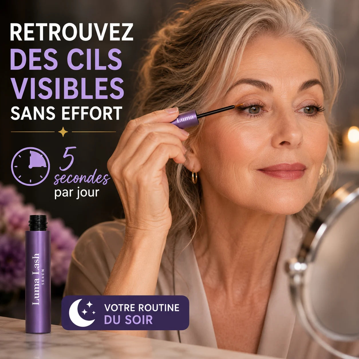 Le sérum qui redonne vie aux cils après 50 ans