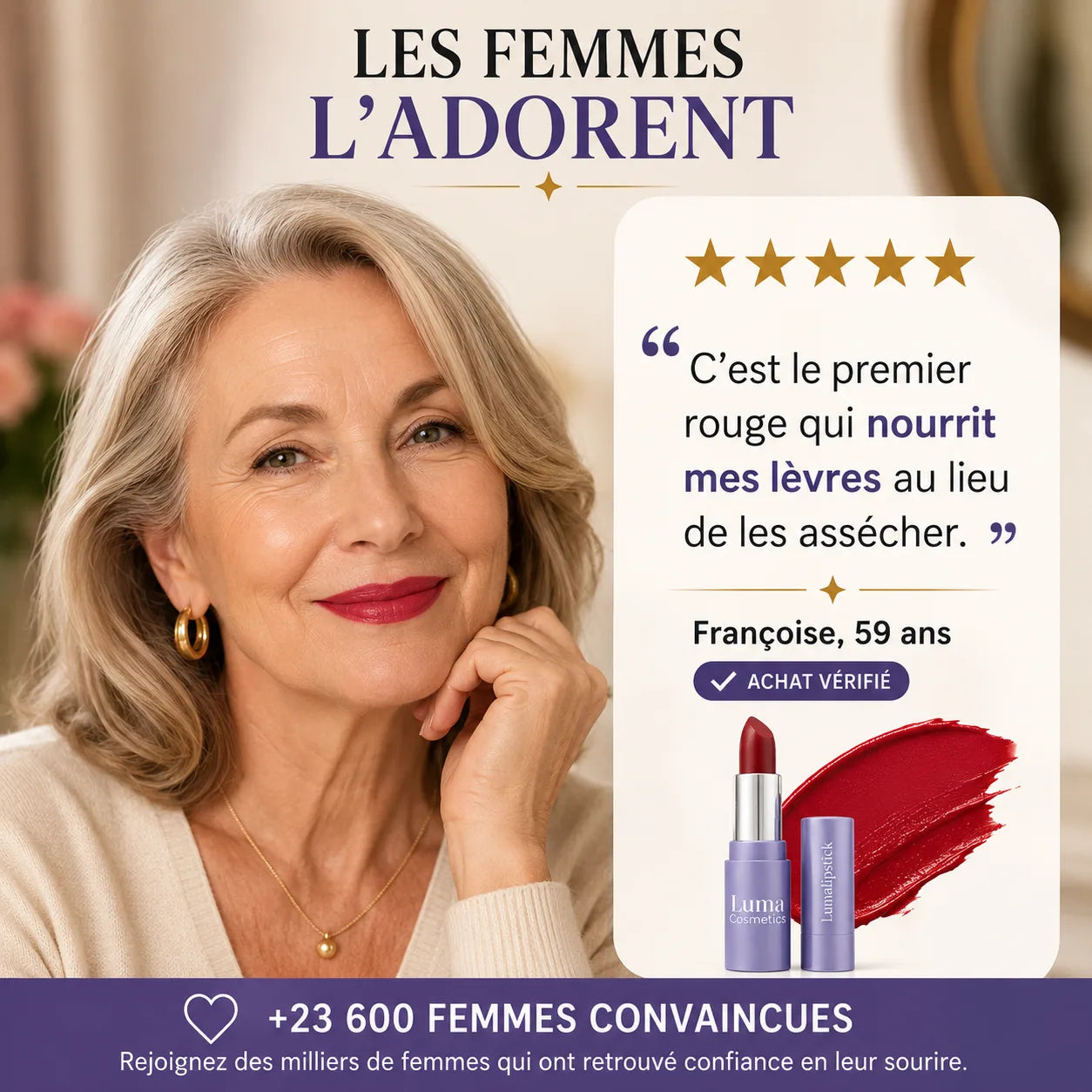Le rouge à lèvres qui sublime les lèvres après 50 ans