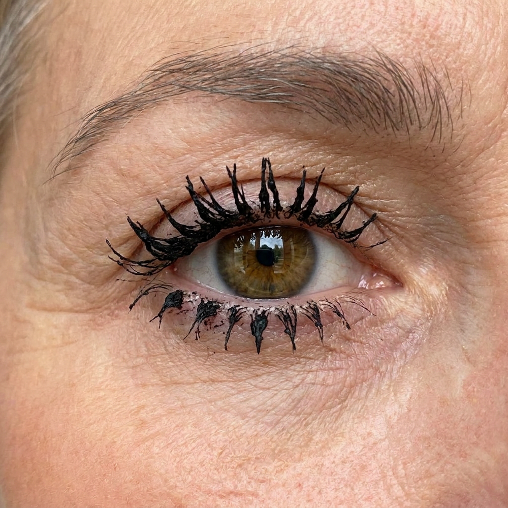 Fine lashes clump together